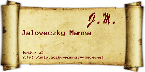 Jaloveczky Manna névjegykártya